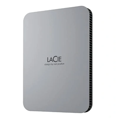 Obrázek LaCie Přenosný externí pevný disk Mobile Drive Moon 5TB, 2,5 palce, Mac a PC, stříbrný, vč. 3 let služeb Rescue Service, číslo modelu: STLP5000400