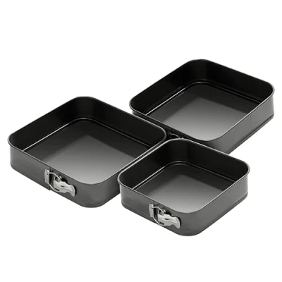 Obrázek Premier Housewares Čtvercové rozkládací formy, 0,4 mm, nepřilnavý povrch, 24/26/28 cm, 3dílná sada
