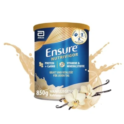 Obrázek Ensure NutriVigor vanilkový koktejl 1 x 850 g doplněk stravy s caHMB, proteiny a 27 vitamíny minerály pro zdravou, vyváženou stravu