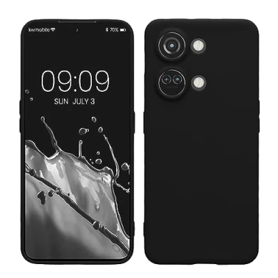 Obrázek kwmobile pouzdro na mobil kompatibilní s OnePlus Nord 3 5G z měkkého silikonu v matné černé barvě