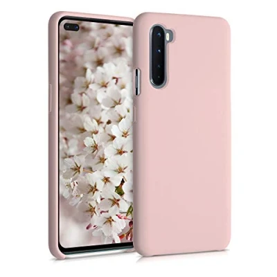 Obrázek kwmobile pouzdro kompatibilní s OnePlus Nord silikonové na mobil měkký povrch bezdrátové nabíjení starorůžová