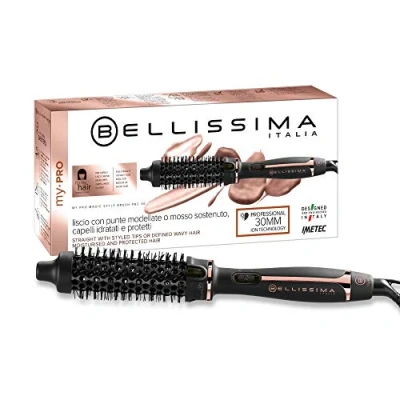 Obrázek Bellissima My Pro Magic Style Brush P2 30, Warmluftbürste, natürlich wirkende glatte Haare oder definierte Locken, Durchmesser: 30 mm, Ionen Technologie, Keramikbeschichtung, Mehrfachspannung