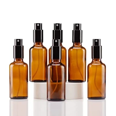 Obrázek YIZHAO Braun Sprühflasche Glas 50ml, Klein mit [Zerstäuber], für Ätherisches Öle,Kosmetik, Apotheker, Reinigung,Aromatherapie, Massage, Haare 6Pcs