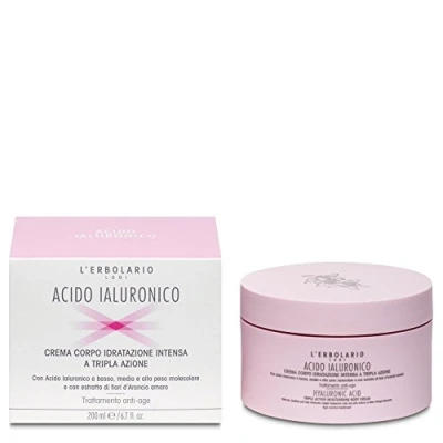 Obrázek L&#039;Erbolario, Hydratační tělový krém s kyselinou hyaluronovou, účinek proti stárnutí, intenzivní péčí, velikost: 200 ml