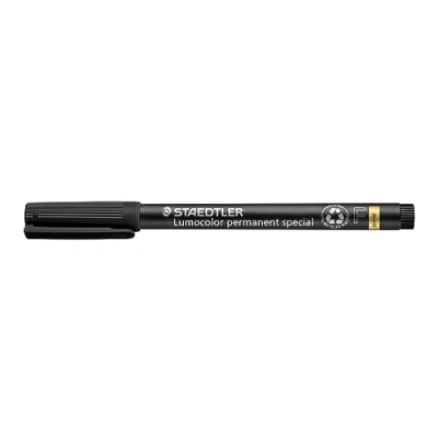 Obrázek STAEDTLER 319 F 9 Fóliová tužka Lumocolor speciální špička, cca 0,6 mm, permanentní, černá, 10 kusů v kartonovém pouzdře, VE