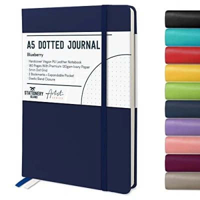 Obrázek STATIONERY ISLAND Bullet Dotted Journal, zápisník A5 Dotted, 180 stran Premium 120 g/m² papír, tvrdé desky Journal poznámkový blok puntíkovaný