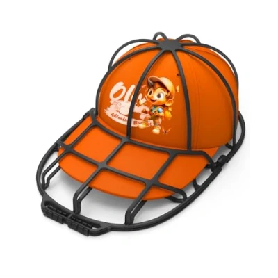 Obrázek XQXA ochrana proti mytí čepic, 1 kus, nový design, rám/ochranná mřížka jako pro baseballové čepice v pračce, vhodné dospělé/děti, ochranná mřížka, černá