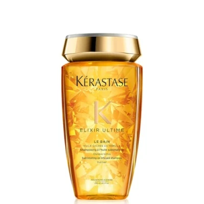 Obrázek Kérastase, šampon pro suché vlasy, výživná a pečující vlasová koupel větší lesk pružnost, Bain Elixir Ultime, 250 ml
