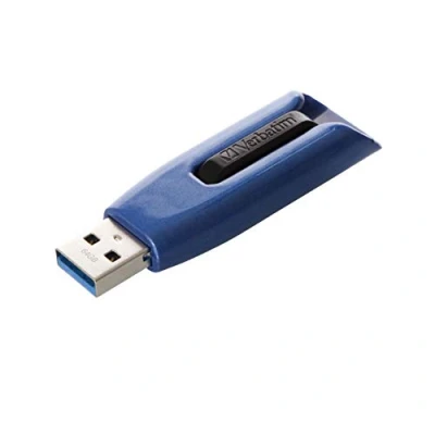 Obrázek Verbatim Store &#039;n&#039; Go V3 MAX USB flash disk, 3.2 Gen 1,64 GB, disk s posuvným mechanismem, rozhraní SuperSpeed, externí paměť pro notebook, notebook &amp; Co, modrý/černý