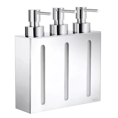Obrázek SMEDBO SME_FK259 Outline Dreifacher Seifen und Lotionspender, silber, 16.7 x 6 21 cm