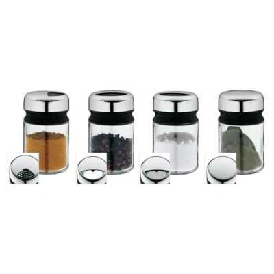 Obrázek WMF Depot 4dílná sada kořenek, 100 ml, kořenka, sklenice na koření, sklo, nerezová ocel Cromargan, vhodné do myčky