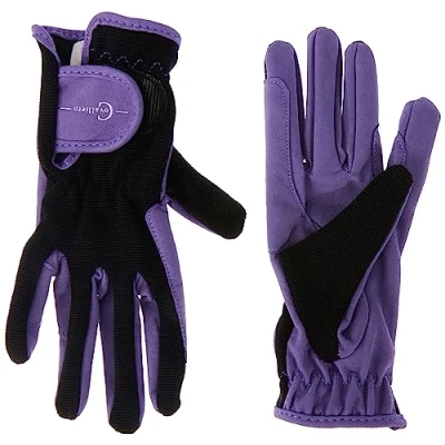 Obrázek Covalliero Dětské jezdecké rukavice Lilli Black/Purple, velikost L rukavice,