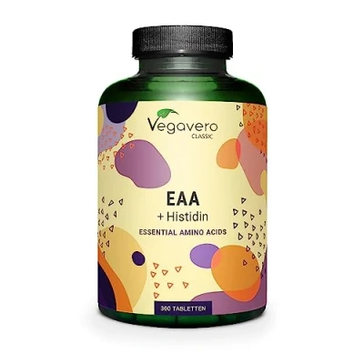Obrázek EAA tablety Vegavero® 100% přírodní nejsou syntetické všech 8 vč. BCAA (2:1:1) + Histidin Vegan 1000 mg aminokyselin v jedné tabletě bez přísad 300 tablet