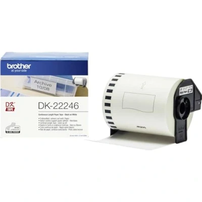 Obrázek Brother DK 22246 samolepicí nekonečné etikety (103 mm široké, 30,48 m dlouhé, vhodné pro QL 1050, 1050N, 1060N, 1100, 1110NWB) černé na bílé (papír)