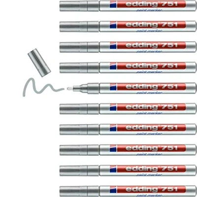 Obrázek Edding 751 popisovač laku stříbrný 1 2 mm kulatý hrot