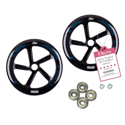 Obrázek HUDORA Sada náhradních rolí úzká 2 PU litá náhradní kolečka pro skútry BigWheel 205 rychlé a úzké kola mm s kuličkovými ložisky ABEC 5 díly,