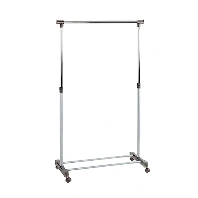 Obrázek HAKU Möbel Věšák na kolečkách hliník, chrom, šedá, plast, kov rozměry: š 90 cm x v 95 170 h 43 cm, styl: moderní