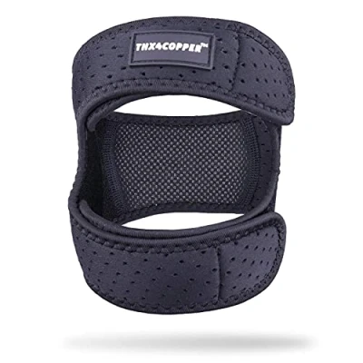 Obrázek Thx4COPPER Kompresní bandáž čéky kolene pro meniskus, lehký, prodyšný, kolenní podpůrný běh, jumper, gymnastická cvičení, slabá kolena, nestabilita kolena