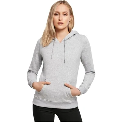 Obrázek Build Your Brand Dámský pulovr s kapucí Ladies Heavy Hoody, mikina pro ženy z pevné teplákové látky k dostání v mnoha barvách, velikostech XS 3XL, Šedá (Heather Grey), 3xl