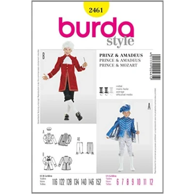 Obrázek Střihová předloha Burda 2461 Děti pro masopust kost?M vel. 116 152