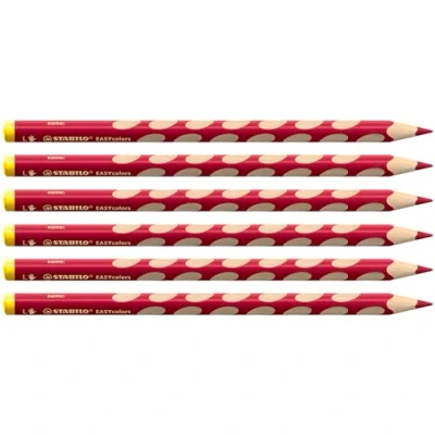 Obrázek Ergonomická pastelka pro leváky STABILO EASYcolors balení 6 ks třešňově červená