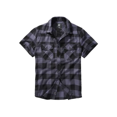 Obrázek Brandit Checkshirthalfsleeve Košile, Muži, Velikost: 5XL, Blackgrey