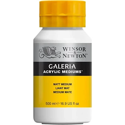 Obrázek Winsor &amp; Newton 3050821 Galeria Mattes Medium 500 ml hrnec, zachovává jas barvy a zlepšuje průhlednost