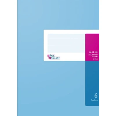 Obrázek König &amp; Ebhardt und 8612061 Kniha sloupců (sloupcový oblouk, 6 sloupců, A4, 210 x 297 mm, 40 listů) světle modrá/purpurová