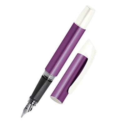 Obrázek Online Campus Colour Line plnicí pero na krásy pro praváky ergonomická rukojeť Softtouch standardní inkoustové patrony s vysoce kvalitním peřím kaligrafické 1,4 mm, barva fialová