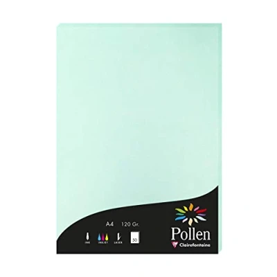 Obrázek Clairefontaine 4233C Packung mit 50 Karten Pollen 120g, DIN A4, 21 x 29,7cm, Jadegrün
