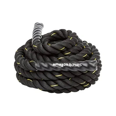 Obrázek Amazon Basics Tréninkové lano Battle Rope, 12 m x 3,8 cm, černé