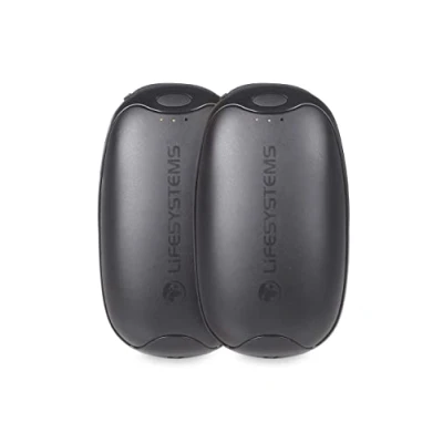 Obrázek Lifesystems Wiederaufladbarer Doppelpack Doppelpalme Handwärmer mit Powerbank Funktionalität USB &amp; C 2x 5.000 mAh Batterien 3 Heizstufen Bis zu 9 Stunden Wärme