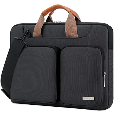 Obrázek Lacdo 360 Rundumschutz Laptop Schultertasche Hülle für 13 Zoll MacBook Air M3 A3113/M2 A2681/M1 A2337 A2179 2024 2018, 13&quot; Pro M2/M1 A2338 A2251 A2289, iPad M4/iPad M2, Schwarz