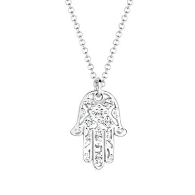 Obrázek Dámský řetízek na krk Elli s přívěskem, sterlingové stříbro 925, krystal Swarovski, Stříbrná
