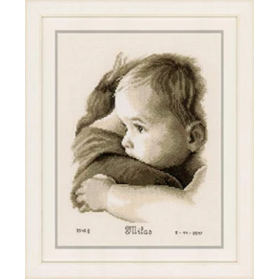 Obrázek Vervaco Zählmusterpackung Aida Stickpackung Zählmuster Baby im Arm, Baumwolle, Mehrfarbig, 22.0 x 28.0 0.3 cm, PN 0158510