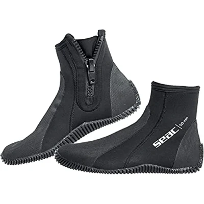 Obrázek Seac Regular Boot kurzer, 5 mm starker Neopren Tauchstiefel mit halbstarrer Sohle und Fersen sowie Knöchelschutz, Schwarz, XS