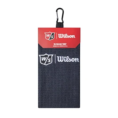 Obrázek Wilson Staff Unisex Golf Handtuch, Dreifach gefaltet, TRI FOLD, Mikrofaser, Schwarz, Einheitsgröße, WGA9000102
