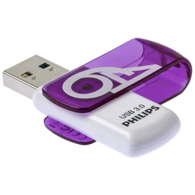 Obrázek Philips Vivid 3.0 USB Stick 64GB High Speed Design Memory 64 GB čtení: 120MB/s, zápis: 20MB/s, FM64FD00B/00, fialová