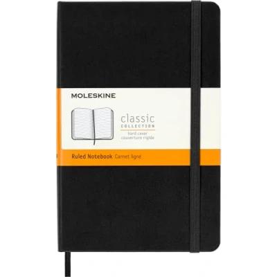 Obrázek Moleskine Classic Plain Paper Notebook, Hard Cover and Elastic Closure Journal, Color Black, Size Medium 11. 5 x 18 cm, 208 stránek