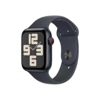 Obrázek Apple Watch SE 2024 4G 44mm Černý (Černý Silikonový Náramek M/L)