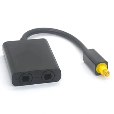 Obrázek Toslink audio splitter adaptér 1 v 2, digitální, optický, optický optika, spínač kabelu, černý
