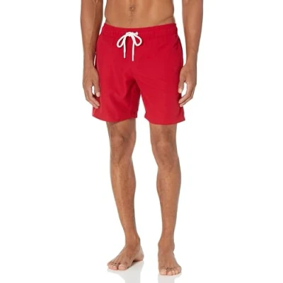 Obrázek Amazon Essentials Herren Badehose, Schnell Trocknend, 18 cm, Rot, L