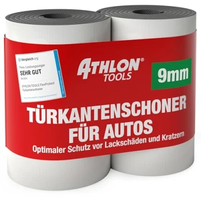 Obrázek ATHLON TOOLS 2x ochrana hran dveří automobilu FlexProtect 2 m dlouhá extra silný chránič dveří, samolepicí, odpuzuje vodu (černá)
