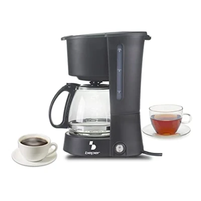 Obrázek BEPER BC.060 Black Drip Coffee Maker, 6 Cups, Drip, Negro, Onesize, BC.060/BK