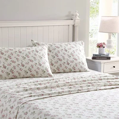 Obrázek Laura Ashley Zuhause Doppelbett Bettwäsche Set aus Baumwoll Flanell, gebürstet für zusätzliche Weichheit und Komfort (Audrey, Twin)
