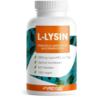Obrázek L lysin tablety 365x optimálně vysoké dávky 2000 mg lysinu HCL denně, z toho 1600 čistého esenciální aminokyselina fermentace 100% veganské laboratorně testováno s certifikátem