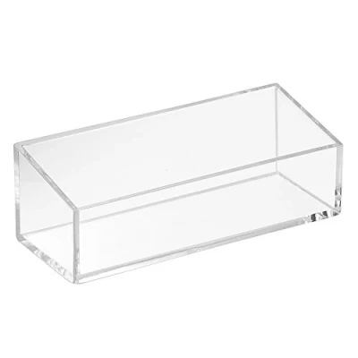 Obrázek iDesign rangement maquillage, petite boîte à bijoux en plastique sans BPA, de salle bain pour cosmétiques ou produits beauté, transparentní