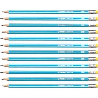 Obrázek Bleistift mit Radierer STABILO pencil 160 in blau 12er Pack Härtegrad HB