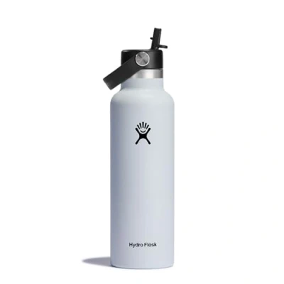 Obrázek Hydro Flask láhev na vodu 621 ml z insulated nerezové oceli s Flex Straw Cap Standard Mouth bílá