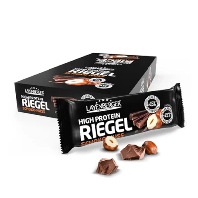 Obrázek Layenberger Tyčinka High Protein Fitness Power Bar, hodně bílkovin, málo cukru balení 18 ks (18 x 35 g) čokoládový ořech